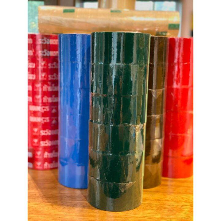 เทปสี-opp-สีแดง-ฟ้า-เขียว-น้ำตาล-แพค6ม้วน-2นิ้ว-50หลา-หนา53ไมครอน-กาว-เทปกาว-กาว3m-3m-กาว2หน้า-เทปกาว-เทปกันลื่น-เทปกาวกันน้ำ-เทป