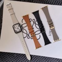 Skórzany pasek damski z małą talią do zegarka Apple Series 7 1 2 3 4 5 6 se skórzany pasek z prawdziwej skóry dla 40mm 44mm 45mm 41mm