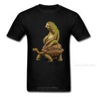 Speed Is Relative T Shirt Men Novelty Tshirt Sloth Rider Turtle Print Tshirt Funny Clothes Leisure Life 100% cotton