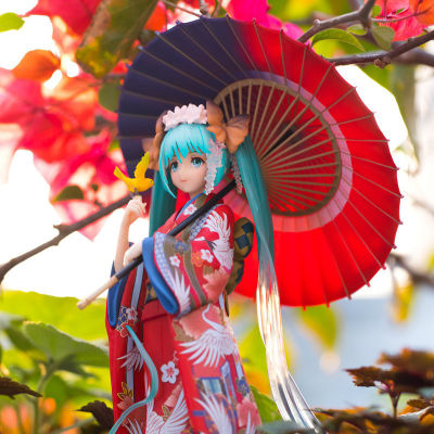 Spot parcel post Hatsune Miku Mid-Autumn Deep Sea Floral Clothing Kimono Hatsune Umbrella Megurine Two-dimensional animation Hand Model