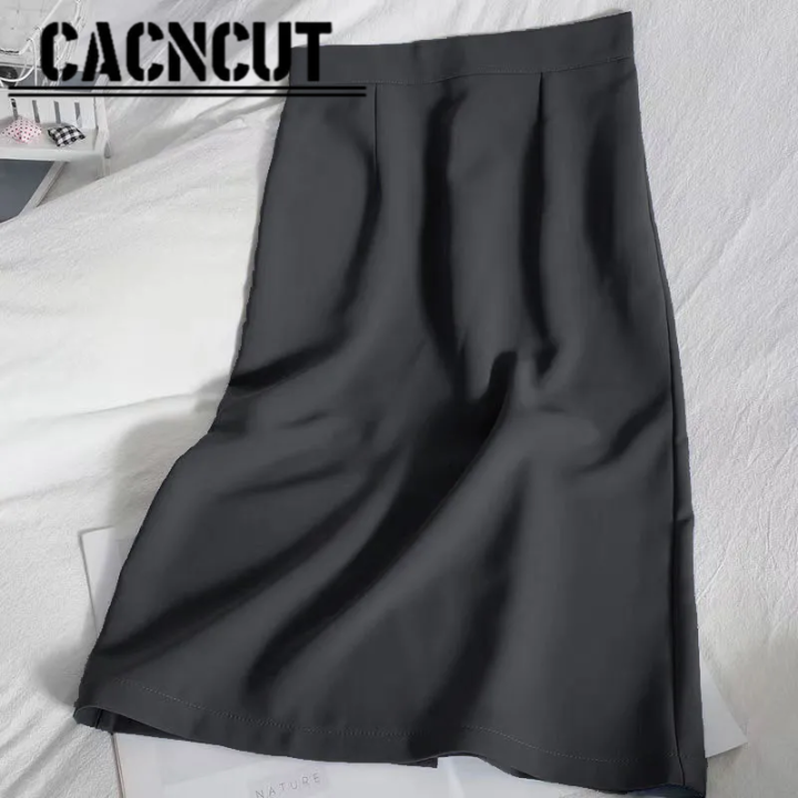 กระโปรง-cacncut-มีซับใน-สำหรับฤดูร้อน2023ขนาดเล็กใหม่กระโปรงสีชมพูกระโปรงยาวปานกลางทรงสลิมกระโปรงไม่มีขอบ