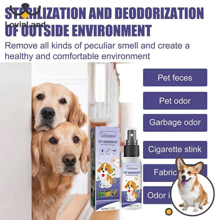 Natural pet deodorant spray dogs and cats to remove urine odor body