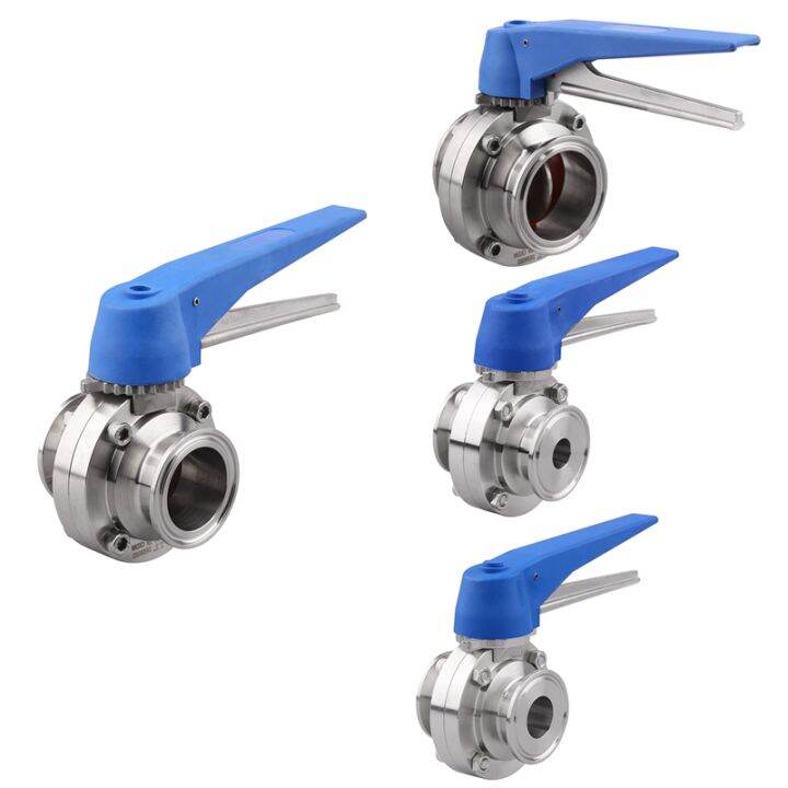 butterfly-valve-with-blue-trigger-handle-stainless-steel-304-tri-clamp