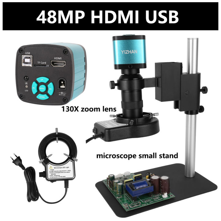กล้อง48mp-4k-คุณภาพ-usb-hdmi-กล้องจุลทรรศน์วิดีโอดิจิตอล-กล้องจุลทรรศน์กล้องส่องเดียวสามารถซูมได้อย่างต่อเนื่อง130x-c-mount-ได้