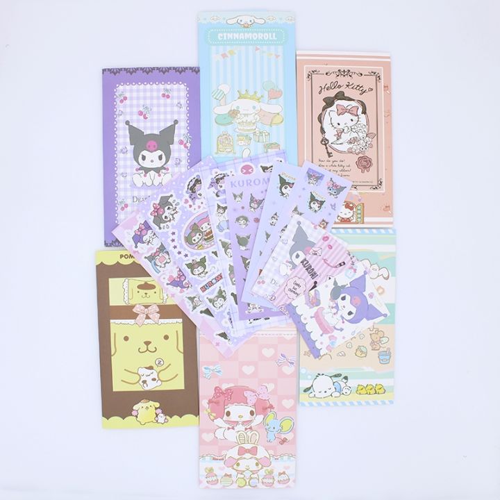 sanrio-stickers-kuromi-cinnamoroll-anime-cartoon-girl-heart-stickers-hand-account-diary-notebook-mobile-phone-stickers-kids-toys