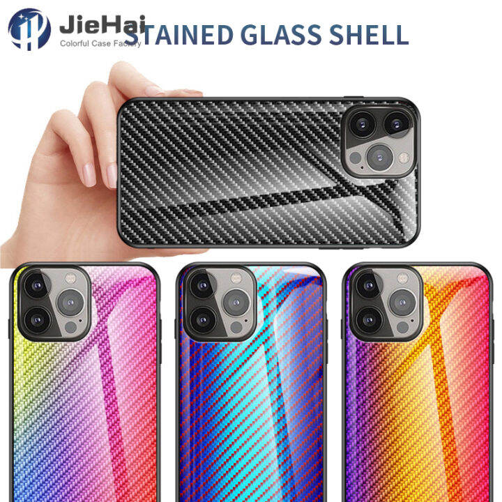 JieHai เหมาะสำหรับ Honor X8ลายคาร์บอนไฟเบอร์เคสกระจกเคสโทรศัพท์มือถือ ...
