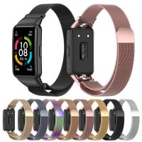 Milanese Loop สำหรับ Band 676 Pro Band6 Smartwatch Correa โลหะสร้อยข้อมือสแตนเลส Honor Band 6 7สาย