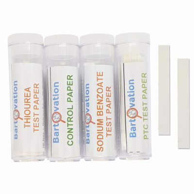 No Super Taster Test Genetics Lab Kit with Instructions, Phenylthiourea (PTC), Sodium Benzoate, Thiourea and Control [Each Vial Includes 100 Paper Strips]