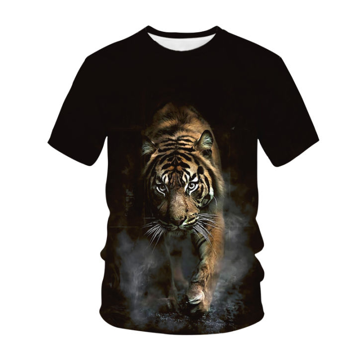 3D printe Animal tiger Lion face man 's T- Tshirt New loose lion casual ...