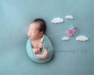 Dvotinst ทารกแรกเกิดการถ่ายภาพ Props Handmade ขนสัตว์เมฆ Kite ชุด Fotografia อุปกรณ์เสริม Studio ถ่ายภาพ Props