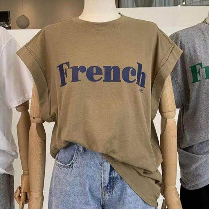 พร้อมส่ง-เสื้อยืดทรงหลวม-สำหรับผู้หญิง-ใส่สบายวันหยุด-เสื้อยืดเเขนสั้น