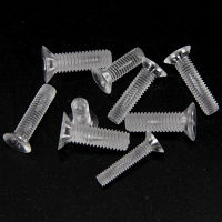 Free shipping 20pcs plastic screws, nylon, transparent screws, PC countersunk head, flat head, cross acrylic, M3 M4 M5 M6