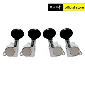 Musiclily 4-in-line Sealed Bass Tuners Tuning Pegs Keys Machine Heads Set,  Black