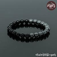 อาเป่า หินนิลดำ Onyx + หินเฮมาไทต์ Hematite ขนาด 8 มิล คัดหิน แร่เฮมาไทต์ หินนิลกาฬ กำไลหินสี กำไลหินนำโชค หินสีเงิน หินสีดำ หินมงคล