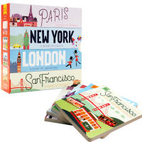 English original picture book Hello World Series Hello World 4-volume paperboard Book Paris Paris, London, London, New York, New York, San Francisco San Francisco English Enlightenment cognition of the United States