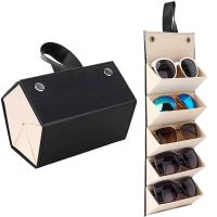 【hot】☜  Leather Eyeglass Sunglasses Organiser Collector Glasses Storage 2-5slots Roll Up Holder Folding Dropshipping