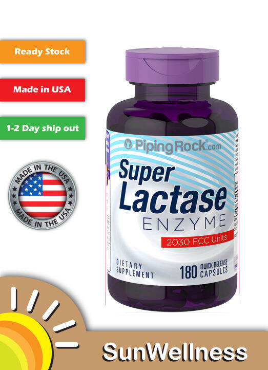 Ready Stocks Super Dairy DigestLactase Enzyme 2030 FCC Units, 180