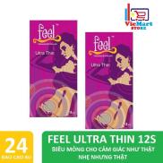 HCMBộ 2 Hộp Bao cao su Feel Ultra Thin 12s - Hãng phân phối chính thức