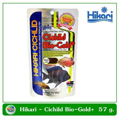 Hikari Cichlid Bio-Gold+ อาหารปลาหมอสี เร่งสี โตเร็ว ไม่มีไขมัน  ขนาด 57 g. เม็ด Mini Pellet