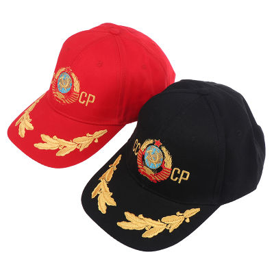 CCCP สหภาพโซเวียตสไตล์รัสเซียหมวกเบสบอล Unisex สีดำสีแดงผ้าฝ้าย Snapback Cap