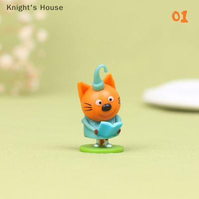 Knights House หุ่นโมเดล3-4ซม. สำหรับเด็ก, โมเดลของเล่นแอ็กชันแมวสำหรับเด็ก