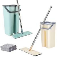 Small Bucket Flat Mop Bucket Set Separates Dirty Water and Clean Water Designed for Wet and Dry Dual-use Household Lazy Flat Mop