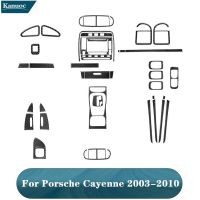 สติกเกอร์คาร์บอนไฟเบอร์สีดำอุปกรณ์ตกแต่งภายในรถสำหรับปอร์เช่คาเยนน์สปอร์ต SUV 2003 2004 2005 2006 2007 2008 2010 2009