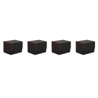 4X Card Box Side-Loading Card Box Deck Case for Mtg Yugioh Card Binder Holder 100+,Black Red