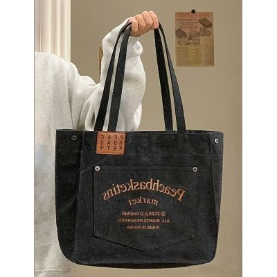 ✽☊ ur bag Japanese-style canvas bag large-capacity bag women 2023 new tote bag all-match shoulder bag Canvas factory