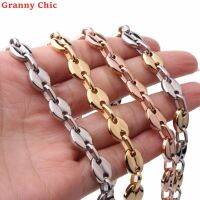 【CW】Granny Chic Fashion 8inch- 32 inch for choose Hip-Hop 7/9/11mm Stainless Steel coffee beans Chain Necklace Mens Womens Jewelry