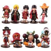 Figureprazy 9ชิ้น/ชุดหนึ่งชิ้นรูปเวอร์ชันภาพยนตร์ Luffy Zoro Sanji Q บ้านของเล่นพีวีซีตลก OP Ace Robin Nami Brook Chopper Usopp 7Cm