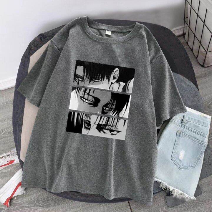 เสื้อยืด-แขนสั้น-ลายการ์ตูนอะนิเมะญี่ปุ่น-โอเวอร์ไซซ์-แฟชั่นสำหรับผู้หญิง