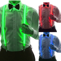 LED Neon Light ผู้ชายผู้หญิง Suspenders งานแต่งงาน Dance Party Decor DIY เครื่องแต่งกายเสื้อผ้า Glow เทศกาลอุปกรณ์เสริมใน Dark...