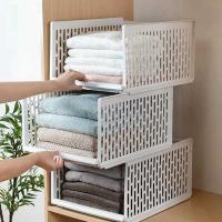 【HOT】 Stackable Drawer Cabinet Organizer Closet Shelves Layered Partitions Rack