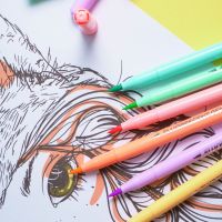 6 Colors Soft Brush Fluorescence Pen Set Pastel Markers Brush Set Art Mild Color Highlighter Calligraphy Pens