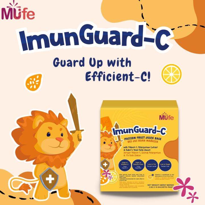 Mufe ImunGuardC 15's for children (with vitamin c, pelargonium extract