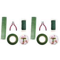 2X Floral Arrangement Tool Kit Floral Tape Stem Wrap Green Stem Wire Floral Wire for Bouquet Stem Wrap Florist