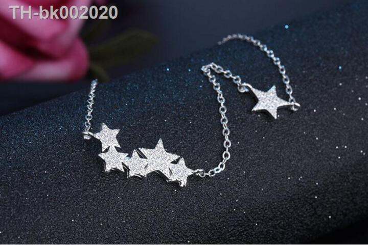 925-sterling-silver-jewelry-crystal-stars-sparkling-necklaces-pendant-statement-necklace-for-women-s-n29