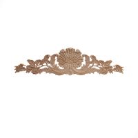 Wood Applique European-style Wood Carving Applique Household Decoration Door Bed Cabinet Solid Wood Rose Long Flower Piece NEW