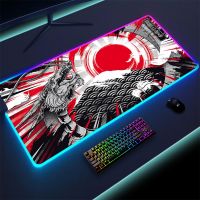 ✘┇☼ LED Mouse Pad Japanese Dragon Computer Gaming RGB Mousepad XXL Large RGB Mouse Mat With Backlight Mause Keyboard Desk Mat XXL