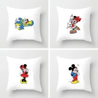 Mickey Minnie Scandinavian style pillowcase Home sofa Polyester Peaches Pillow pillowcase bedroom Hotel decoration 45*45cm