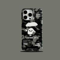 Tide Brand Camouflage Gray Ape Head Apple 14Proma Mobile Phone Case Suitable For Iphone13 Translucent Surface 12/11 Straight Edge Hard Bottom 【SEP】