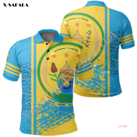 text 2023 custom Abstract Rwanda 3D full print men polo POLO shirt color short sleeve stream wear standard high class material tee Ops New polo shirt