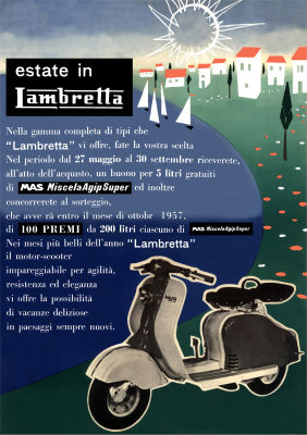 โปสเตอร์ Lambretta แลมเบรตต้า โปสเตอร์ติดผนัง ของแต่งบ้าน ของตกแต่งห้องนอน Vespa 77poster