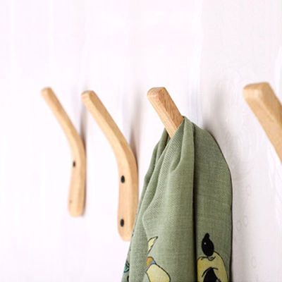 MH001 Solid Wood Creative Bathroom Hook Rack Wall Mount Multipurpose Hallway Bedroom Door Hat Clothes Hanger Kitchen