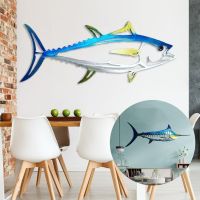 Tuna Pendant Decoration Shark Metal Wall Art Decor,Interior Home Decoration Hanging Ornament Wall Decoration Nautical Decor