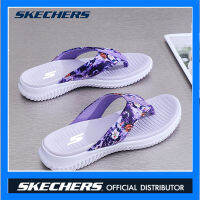 Skechers_ สเก็ตเชอร์ส รองเท้าแตะ ผู้หญิง Womens Flip-flops สเก็ตเชอร์ส รองเท้าแตะ ผู้หญิง GOwalk Arch Fit on-The-Go 600 Sandals Shoes Fashion Printed รองเท้าแตะของผู้หญิง-140701-PURPLE