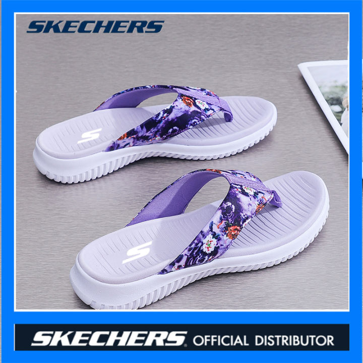 skechers-สเก็ตเชอร์ส-รองเท้าแตะ-ผู้หญิง-womens-flip-flops-สเก็ตเชอร์ส-รองเท้าแตะ-ผู้หญิง-gowalk-arch-fit-on-the-go-600-sandals-shoes-fashion-printed-รองเท้าแตะของผู้หญิง-140701-purple