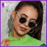 PETI JEWELLERY สีดำสีดำ แว่นกันแดดสำหรับผู้หญิง แว่นตากันแดดสำหรับผู้หญิง การป้องกัน UV400 แว่นตาสำหรับแว่นตา ใช้ได้ทุกเพศ