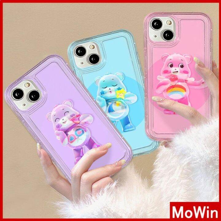 mowin-เข้ากันได้สำหรับ-เคสไอโฟน-เคสไอโฟน11-เคส-สำหรับ-iphone-14-เคสไอโฟนเคสใส-เคสนิ่มถุงลมนิรภัยกันกระแทกน่ารักหมีการ์ตูนน่ารัก